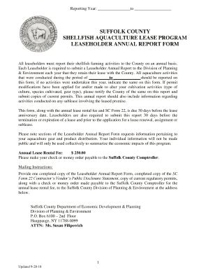 Fillable Online Suffolk County Shellfish Aquaculture Lease Fax Email