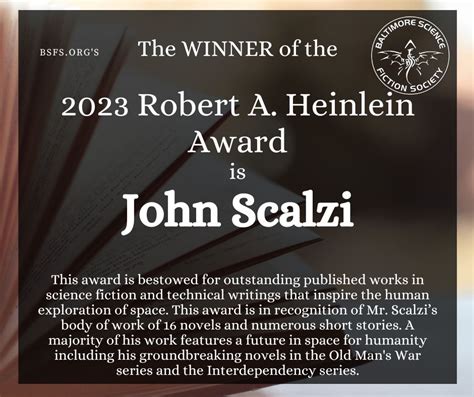 John Scalzi Wins The Heinlein Award The Heinlein Society