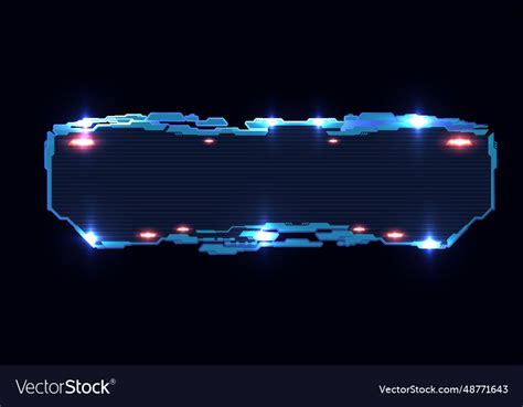 Cyberpunk sci fi hud glowing frame Royalty Free Vector Image