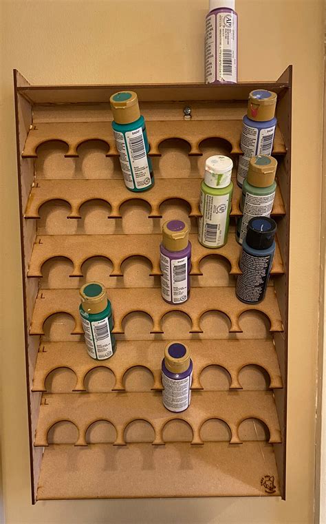 Vertical Wall Mounted Paint Storage Rack for Craft Paints / Hair ...