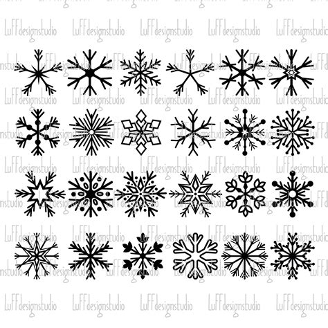 Snowflake Svg Christmas Svg Snowflakes Bundle Svg Snow Etsy