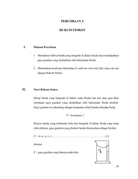 Perbaikan Seh Tekan No 9lur Percobaan 3 Hukum Stokes I Maksud
