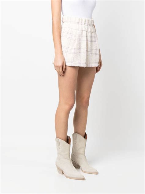 Iro Short Cintura Alta De Tweed Farfetch