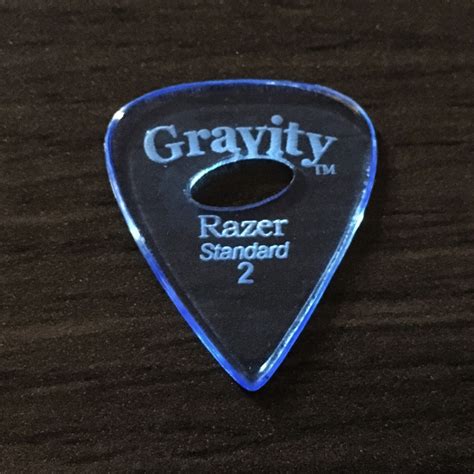 GRAVITY PICKS RAZER 2mm Blue With Elipse Grip Hole Peerless Music