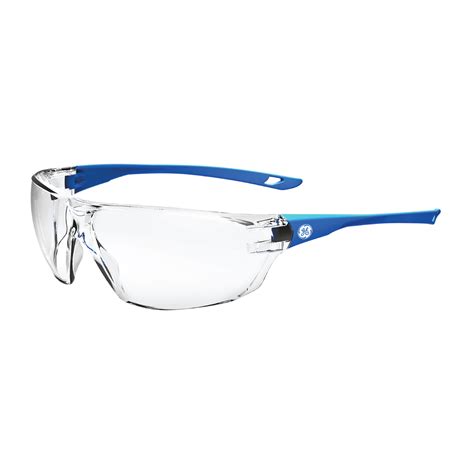 General Electric Blue Frame Safety Glasses W Clear Lenses Frame Color Blue Lens Color Clear