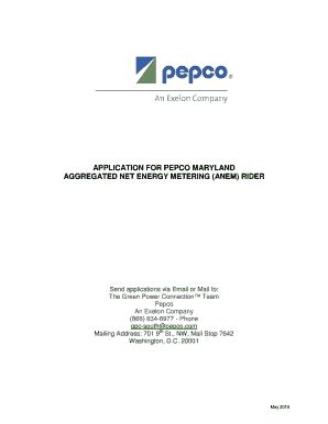 Fillable Online An Company Pepco Fax Email Print Pdffiller