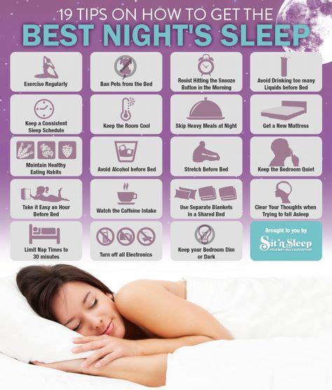 19 Tips On How To Get The Best Nights Sleep Infographic Good Night Sleep Sleep Good Sleep