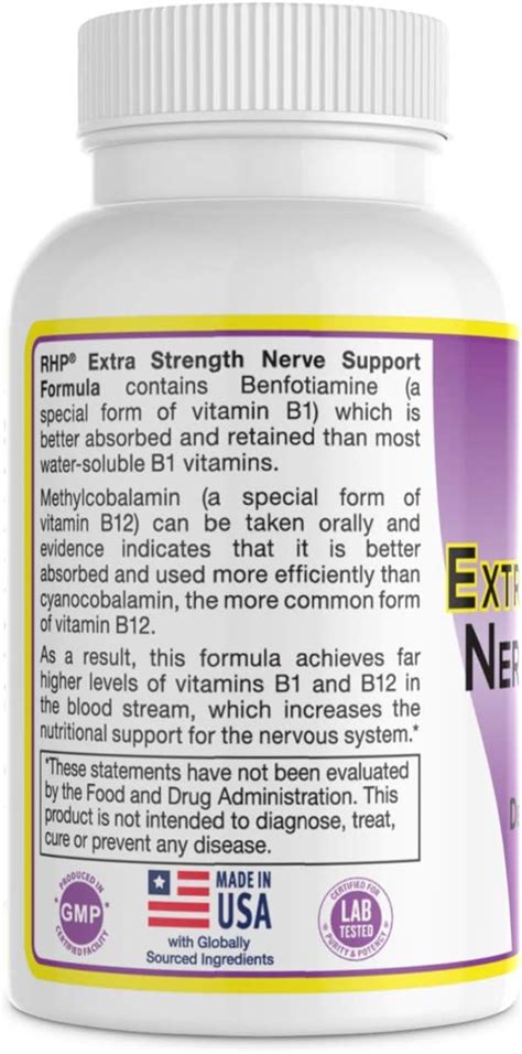 RHP Extra Strength Nerve Support Formula - 60 Capsules for Nerve Repair ...