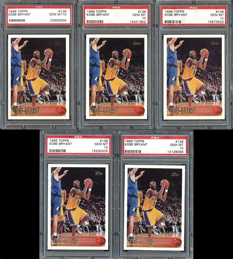 Lot Detail 1996 Topps 138 Kobe Bryant Group Of 5 Cards All Graded