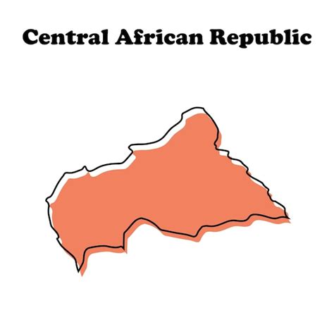 Premium Vector Stylized Simple Red Outline Map Of Central African