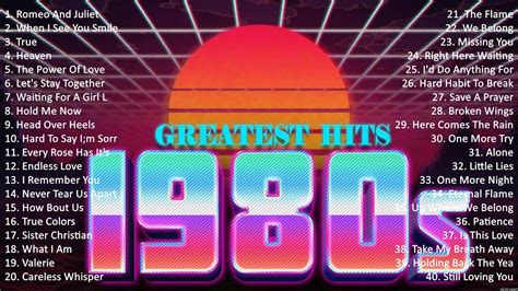 Most Popular Song In The 80s 1980s Music Hits The Best Album Hits