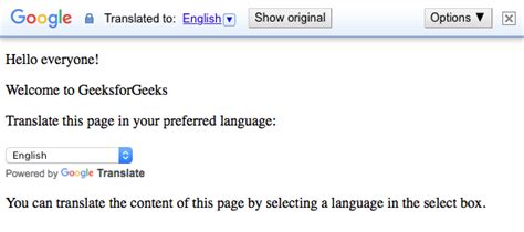 How To Add Google Translate Button On Your Webpage Geeksforgeeks