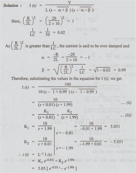 Solved Example Problems Dc Transients In Rl Rc Rlc Circuit