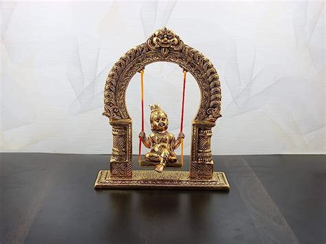 Buy Pranjals House Laddu Gopal With Jhula Metal Handicrafted Pooja