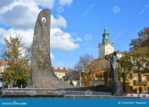 Taras Hryhorovych Shevchenko Statue Monument In Vilnius Lithuania