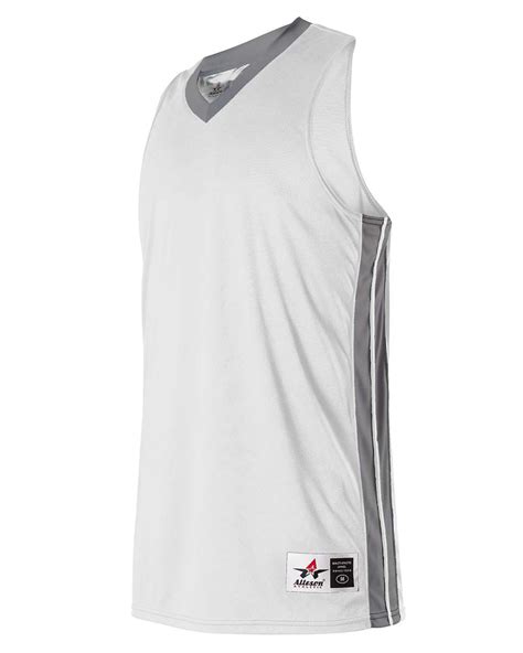 Alleson Athletic Women S Single Ply Basketball Jersey Color White Charcoal Size M