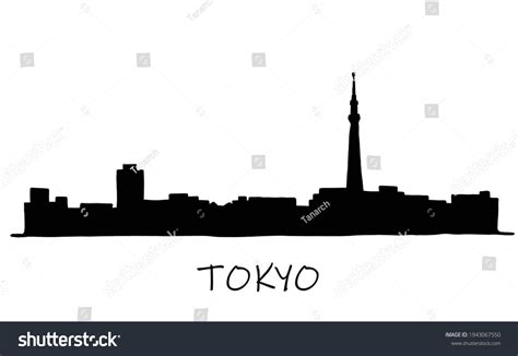 Tokyo Skyline Freehand Drawing Sketch On Stock Vector (Royalty Free ...