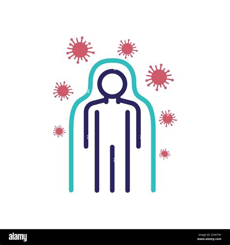 Immune System Line Icon Vector Color Illustration Stock Vector Image