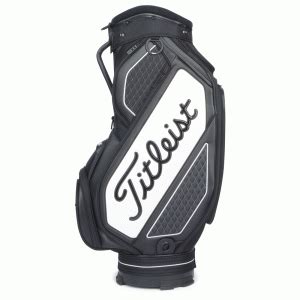 TITLEIST 2024 TOUR SERIES MIDSIZE STAFF CART BAG BLACK WHITE HOTGOLF