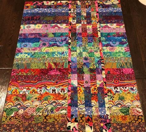 Kaffe Fassett Strip Flip Quilt Top X Made In Nc