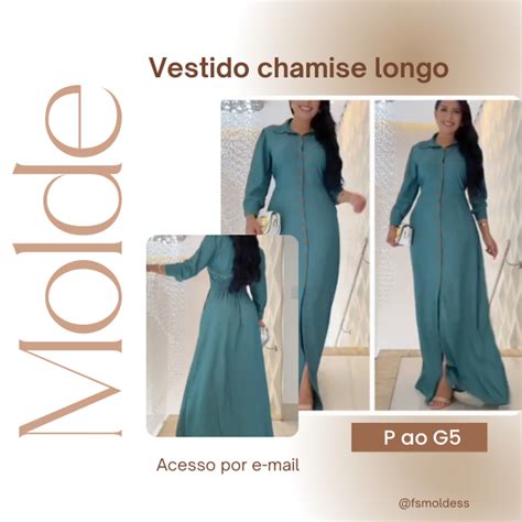 Molde Vestido Chamise Longo Franciele Souza Hotmart