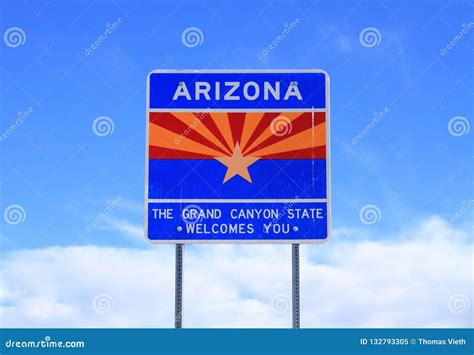 Arizona Welcome Sign At The State Border Stock Image | CartoonDealer ...