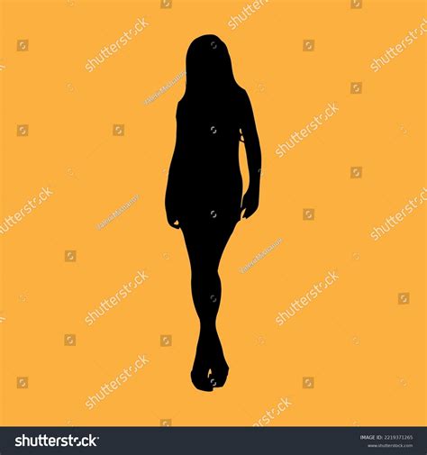 Silhouette Beautiful Girl Long Hair Stock Vector (Royalty Free ...