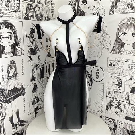 Amazon SENJIY Sexy Lingerie For Women Outfit Maid Costume Bodysuit One Piece High Cut Out