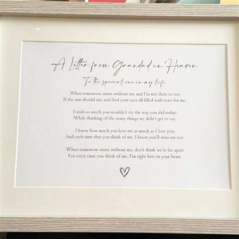 A Letter From Heaven Family Poem Loved Lost Ones Sympathy Gift - Etsy ...