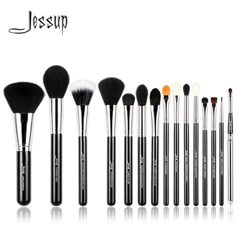 Jessup Pro 15pcs Makeup Brushes Set Blacksilver Cosmetic Make Up Powder Foundation Eyeshadow