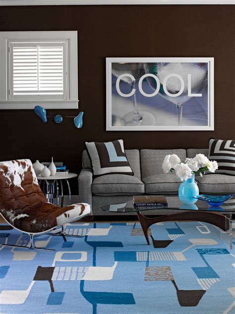 Blue And Brown Living Rooms