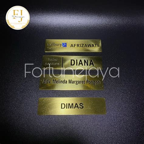 Jual Name Tag Kuningan Name Tag Gold Nama Dada Identification