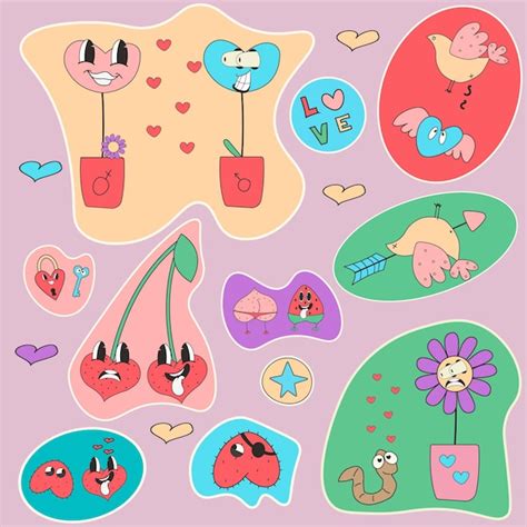 Premium Vector Sex Stickers Vector Illustration Set