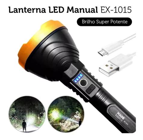 Lanterna Led Recarreg Vel C Brilho Super Potente Camping Usb Mercadolivre