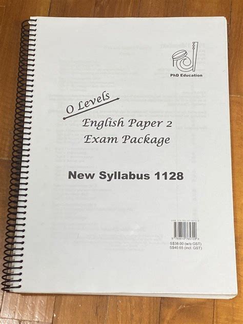 O Levels English Paper Exam Package New Syllabus Hobbies Toys