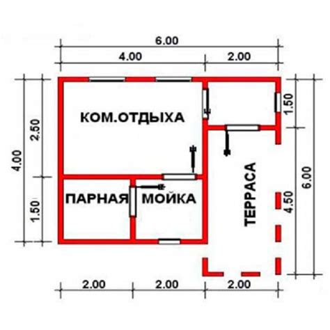 Проект бани метражом 4х6 (78 фото): схема каркасной бани площадью 4 на ...