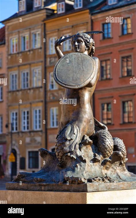 Warsaw Mazovia Poland Warsaw Mermaid Statue Syrenka