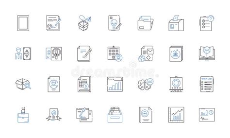 Colecci N De Iconos De L Nea De Documentaci N De Empleo Contrato W I