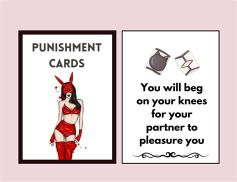 BDSM Game Punishment Cards Printable Sex Game BDSM Punishments Kink