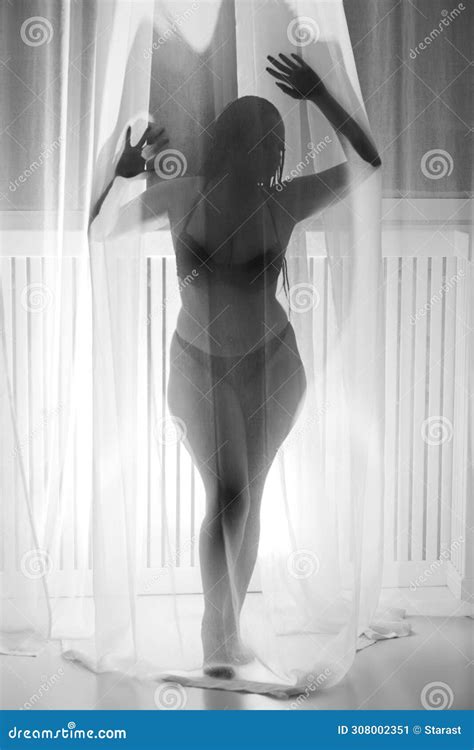 Art Nude Perfect Naked Curvy Body Plus Size African Woman With Pierced Nipples Black And