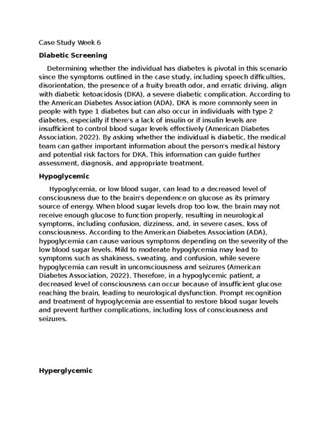 Case Study Bio Week Case Study Week Diabetic Screening