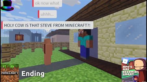 How To Get Minecraft Ending In Roblox Npcs Are Becoming Smart Youtube