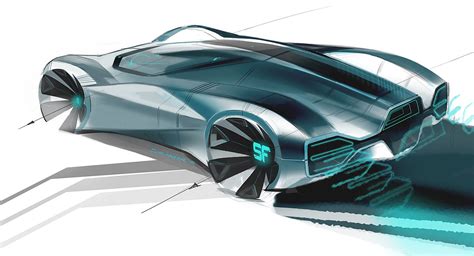 Supercar design Sketch by Maksym Shkinder - Car Body Design