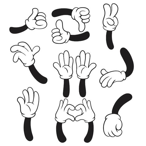 Premium Vector Set Cartoon Hands Illustration