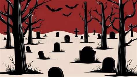 Halloween Background with Cemetery, Halloween Night Spooky Background ...