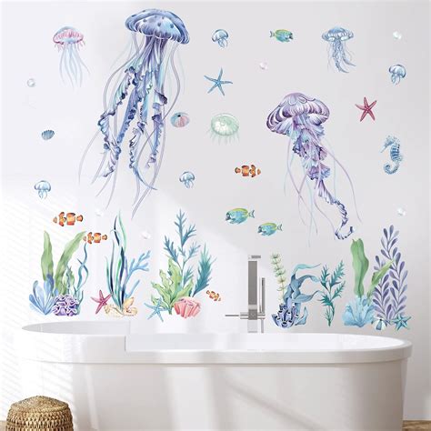 Decalmile Under The Sea Jellyfish Wall Decals Ocean