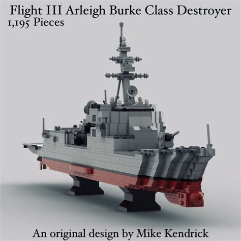 Lego Moc Arleigh Burke Class Destroyer Flight Iii By Mkbricks25