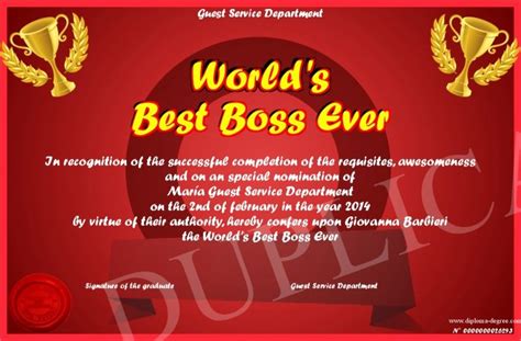 √ 20 Worlds Best Boss Certificate ™ | Dannybarrantes Template