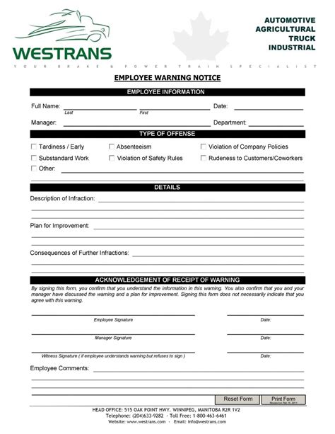 Editable Written Warning Notice Template Excel Tacitproject