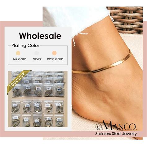 EManco 10PCS Snake Chain Anklet For Women Men Beach Blade Chain Anklet